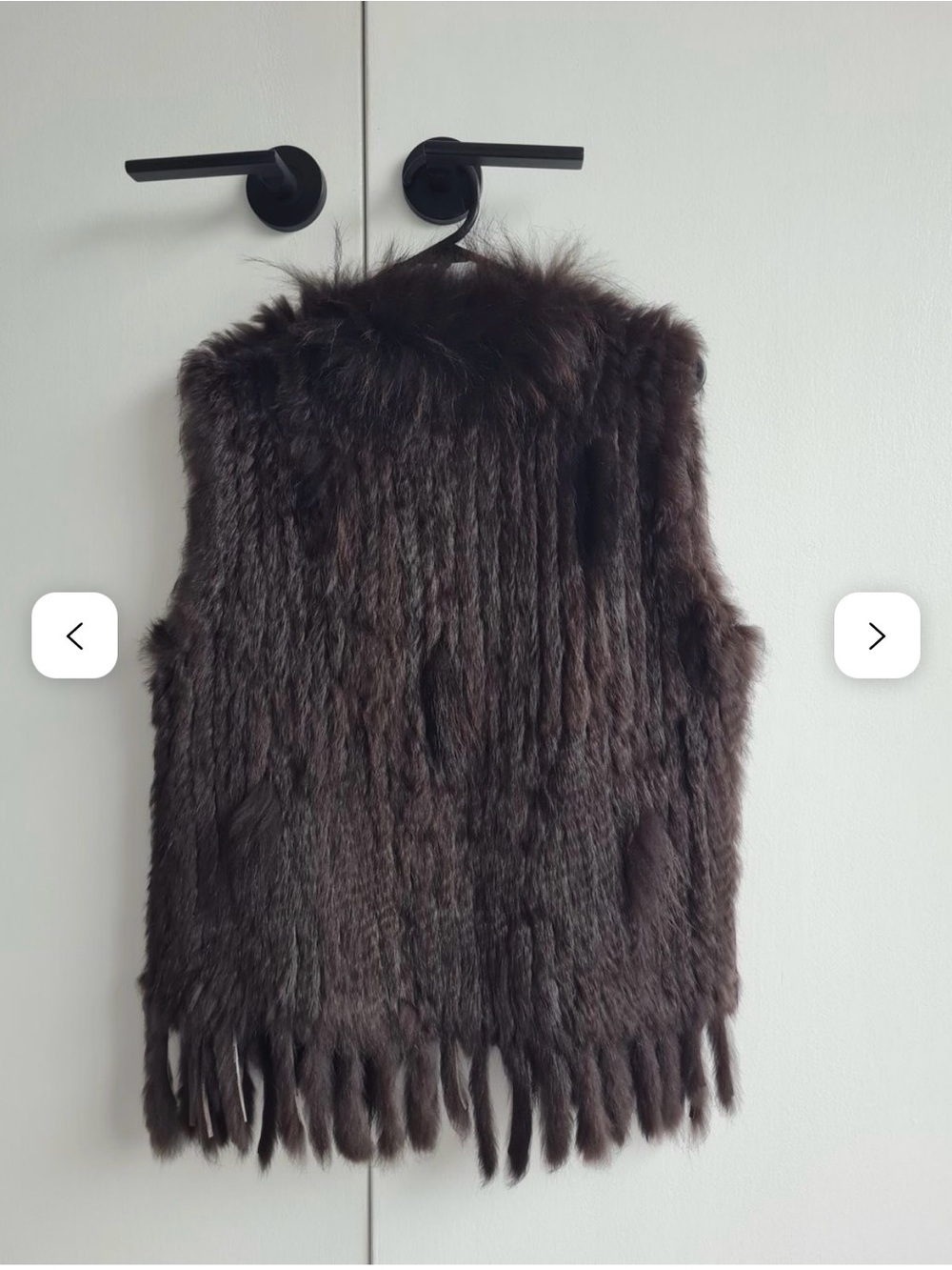 Brown Genuine Rabbit Fur Vest - Women's Outerwear - Picture 3 of 6